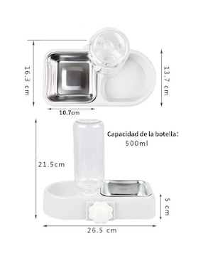 Bebedero transparente para perro Güish 500 ml