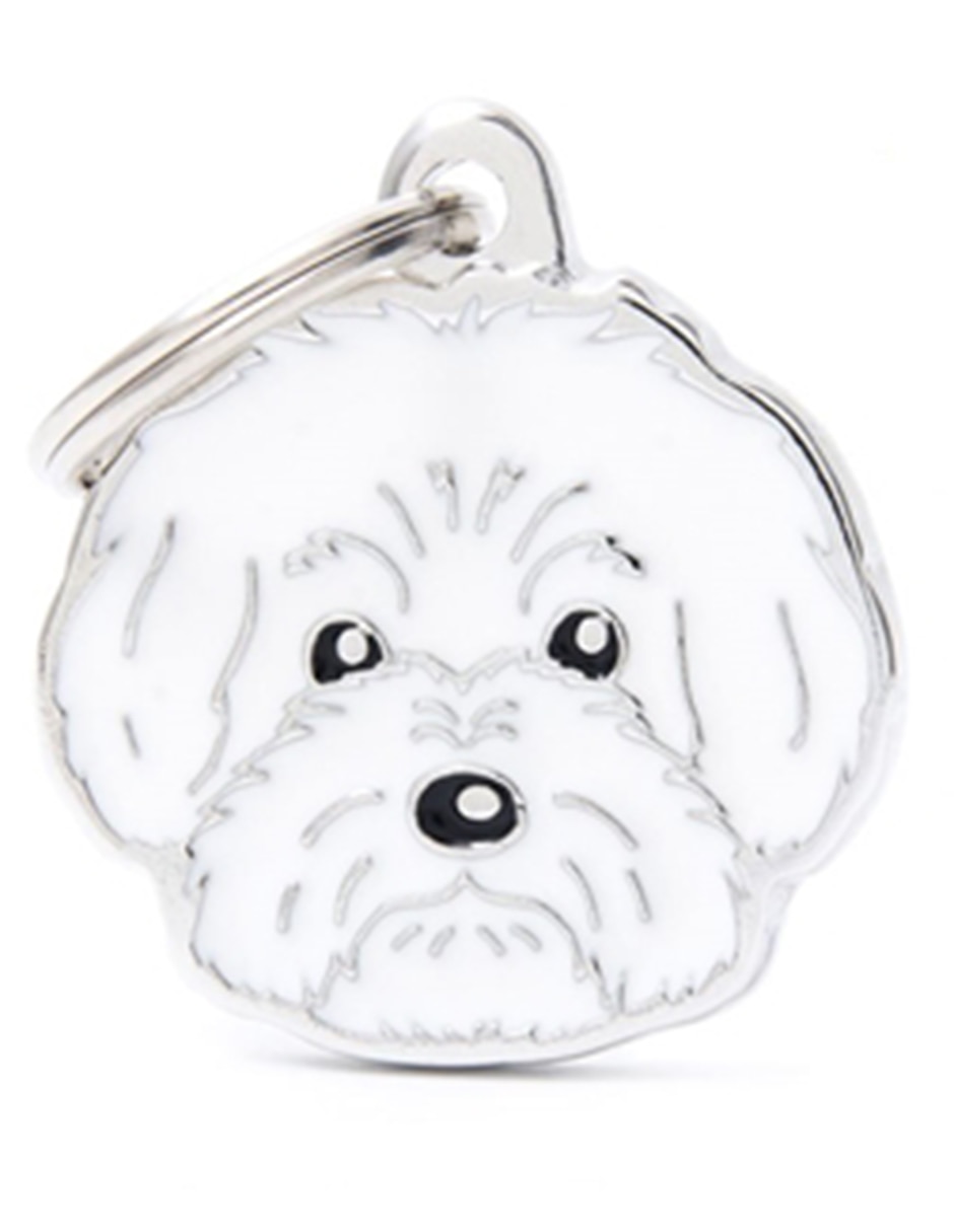 Placa de identificación para Perro blanco Placa de identificación para Perro blanco