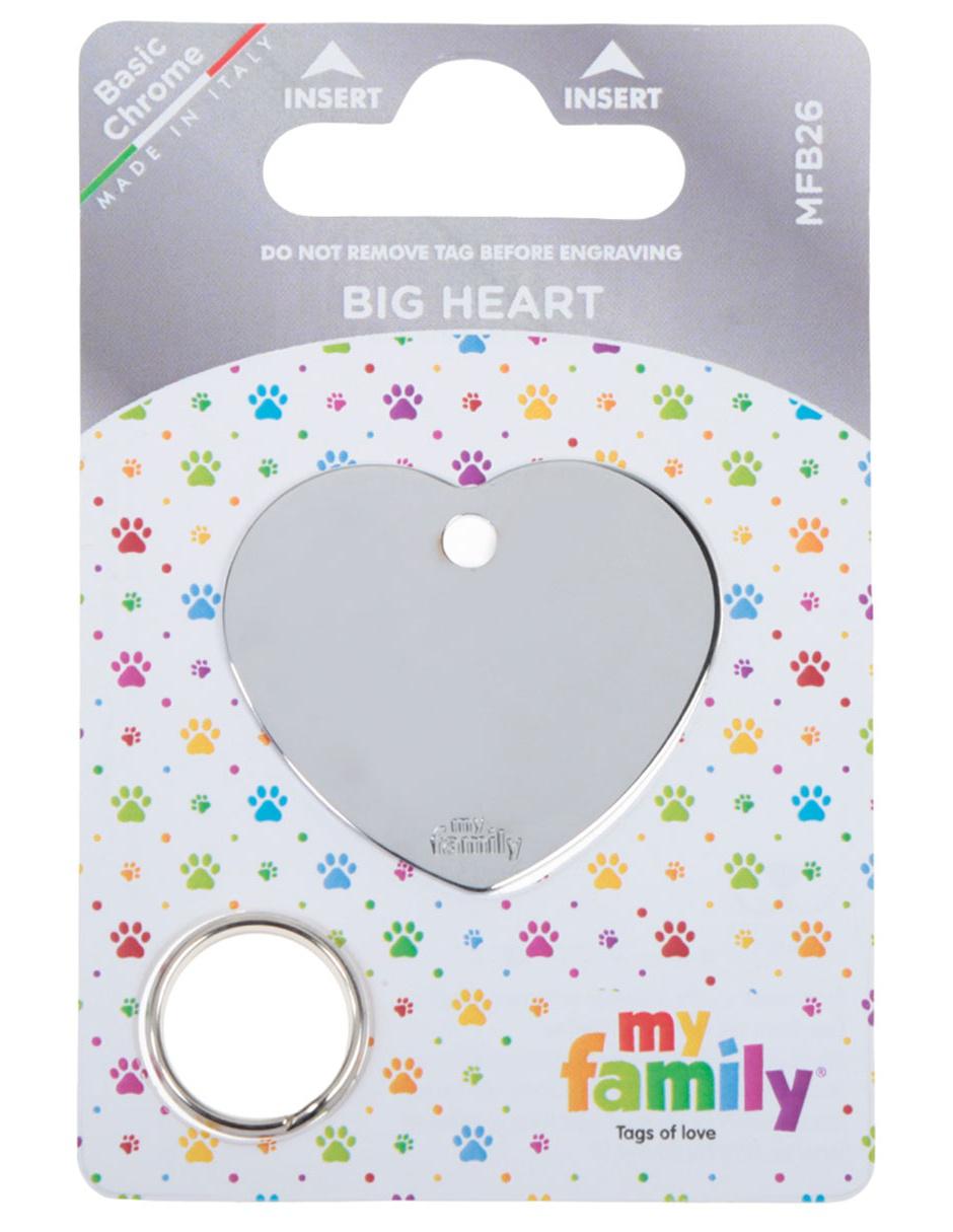 MY FAMILY BIG HEART CHROMED, M, PLATA