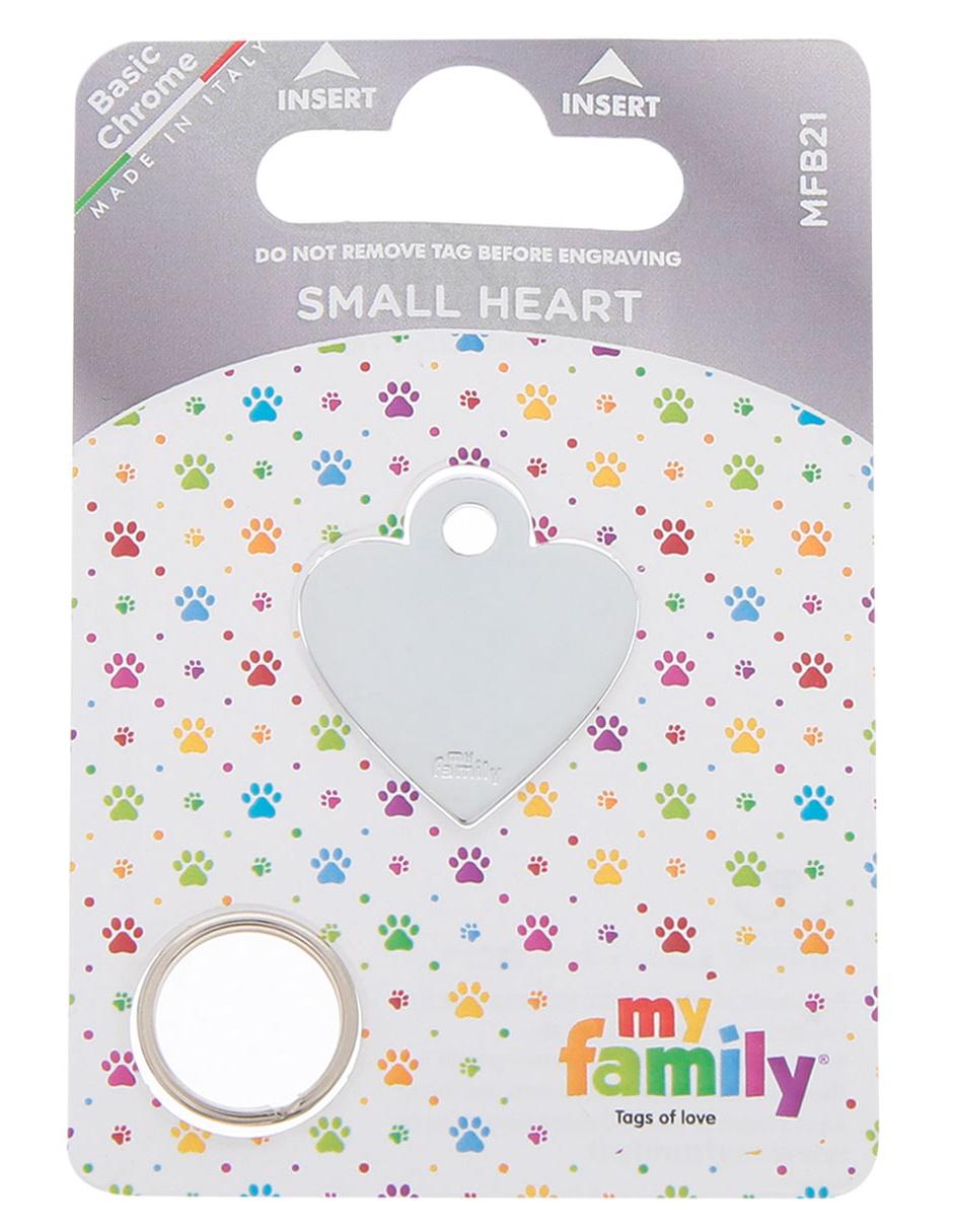 MY FAMILY SMALL HEART CHROM, CH, PLATA