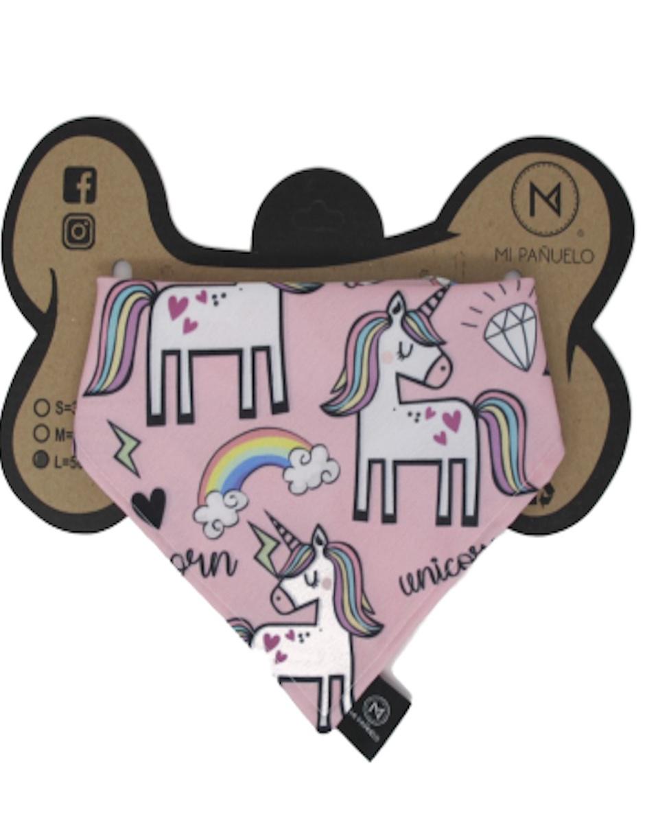 Collar para mascotas doble vista Corazones y Unicornio algodón talla L 3