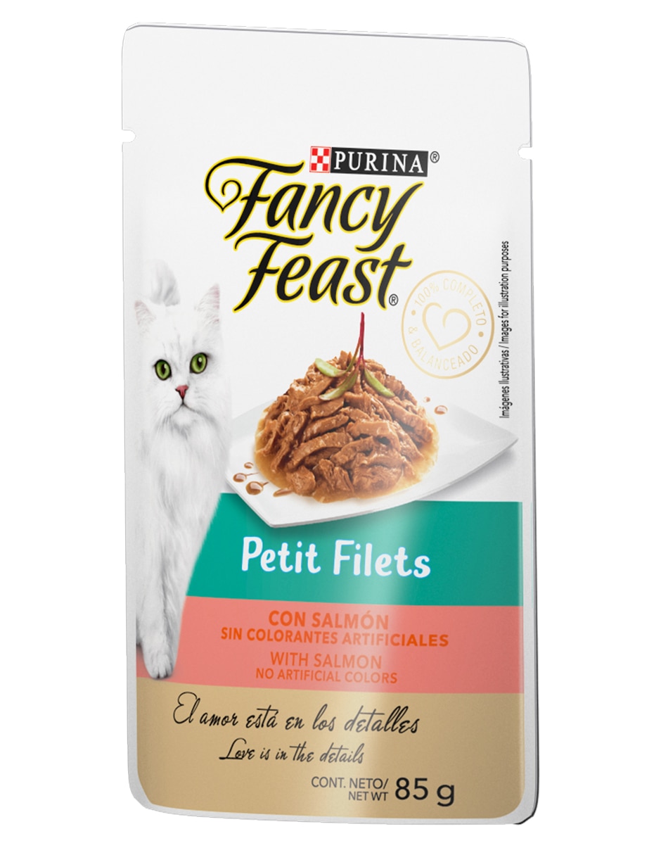 Alimento húmedo de Salmón para gato etapa adulto contenido 85 g 2