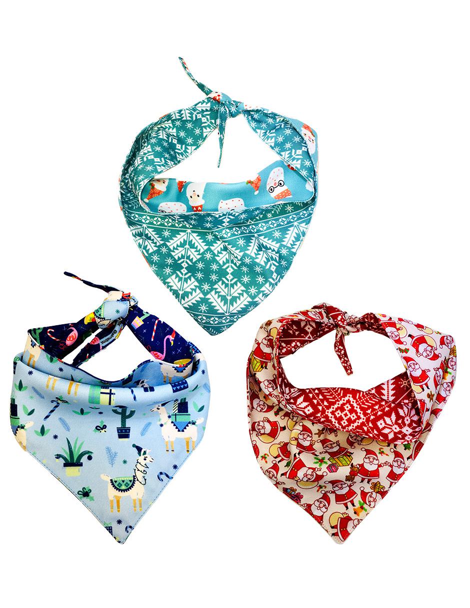 Set de 3 bandanas doble vista para mascotas 2