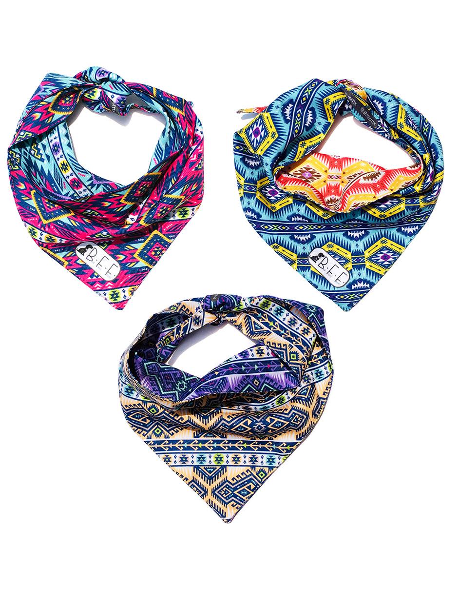 Set de 3 bandanas doble vista para mascotas