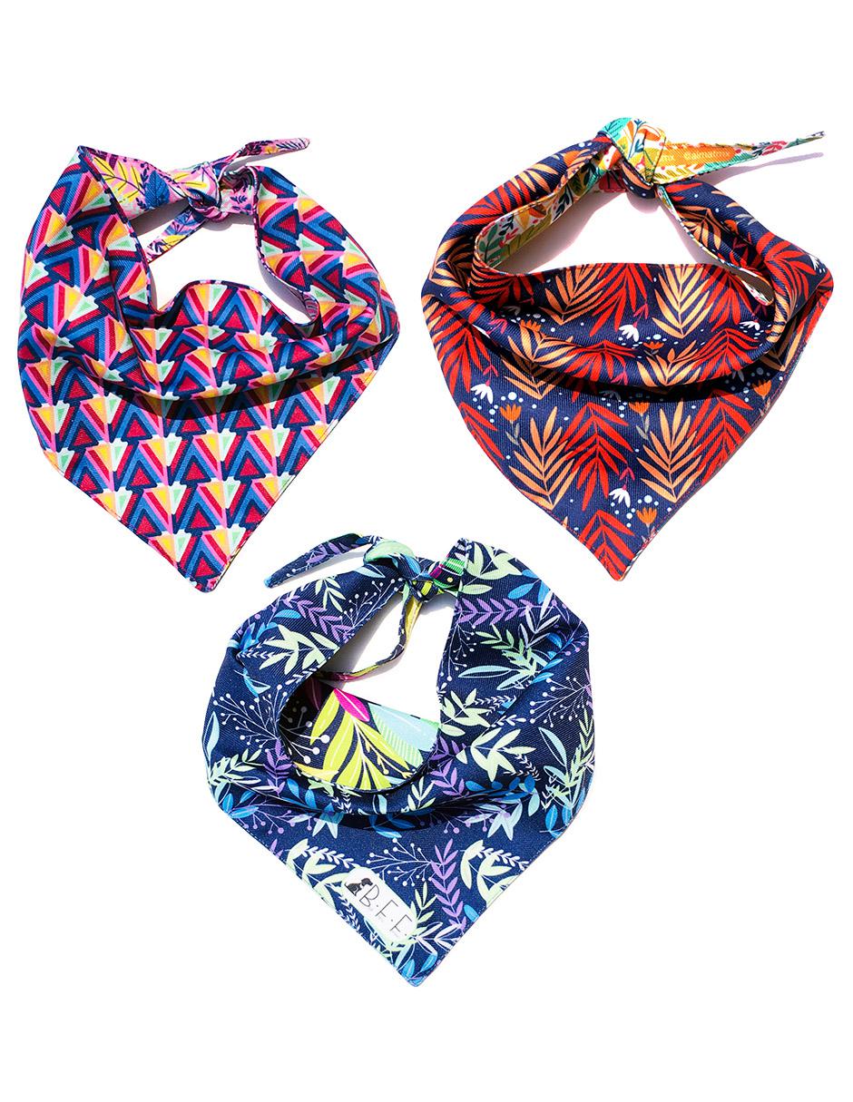 Kit de 3 bandanas artesanales doble vista para Perro 2