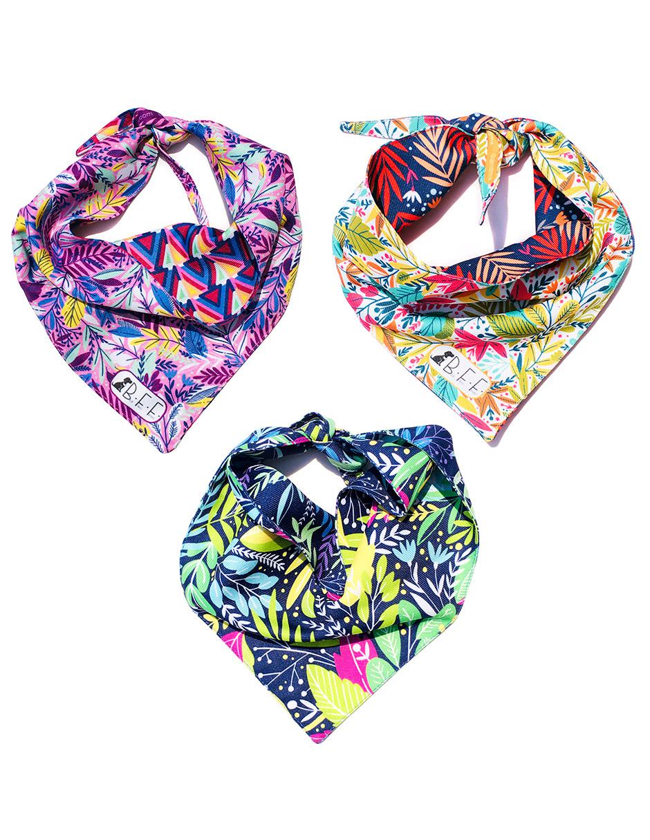 Kit de 3 bandanas artesanales doble vista para Perro 3