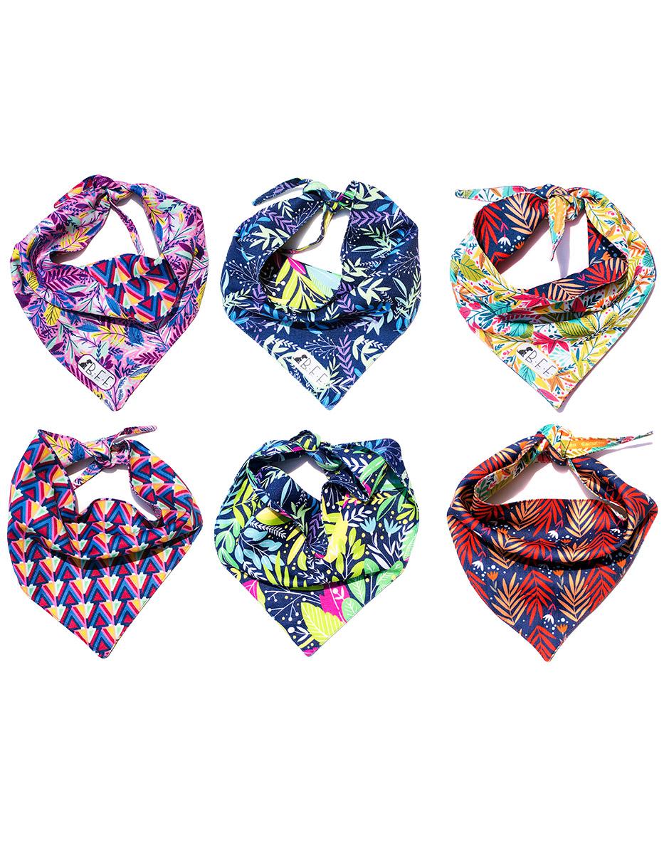 Kit de 3 bandanas artesanales doble vista para Perro 4