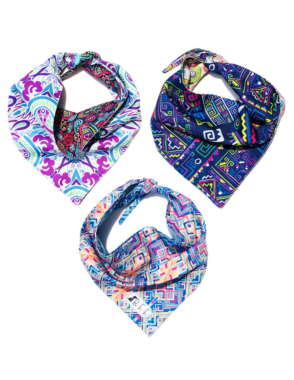 Kit de 3 bandanas artesanales doble vista para Mascota BFF Liverpool