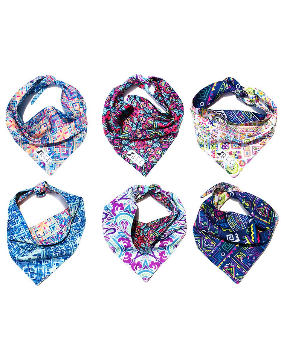 Kit de 3 bandanas artesanales doble vista para Mascota 3