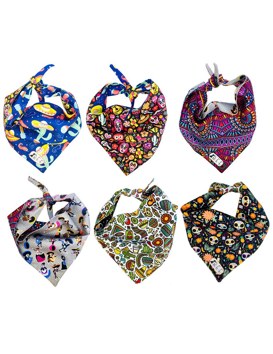 Kit de 3 bandanas artesanales doble vista para Perro 4