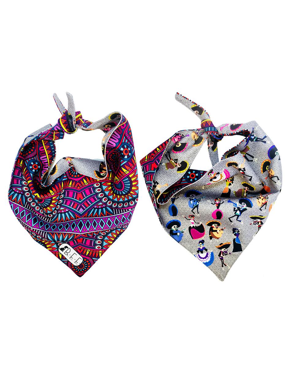 Kit de 3 bandanas artesanales doble vista para Perro 7