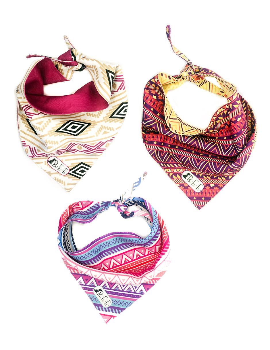 Kit de 3 bandanas artesanales doble vista para Perro 2