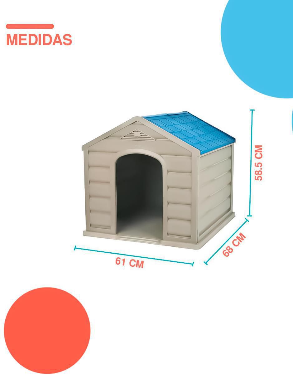 RIMAX - CASA PARA PERROS RAZA PEQUEÑA 68 x 61 x 58.5 cm