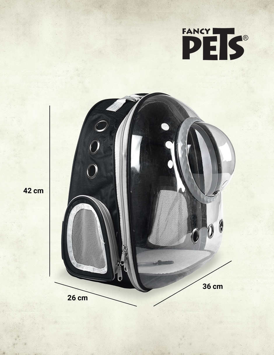 MOCHILA FANCY PETS CA, UNITALLA, NEGRO
