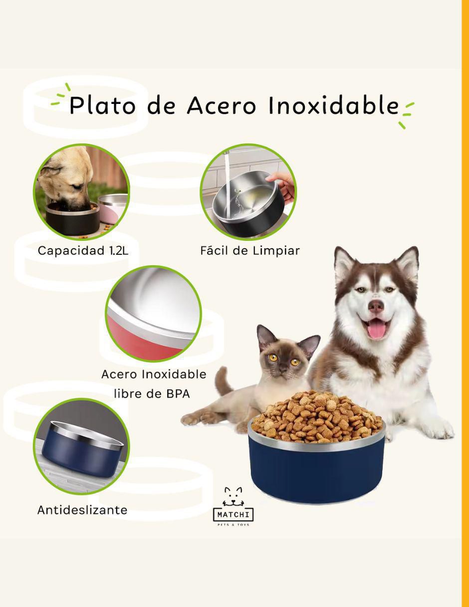 "plato/comedero para" perro y gato matchi sin tamaño
