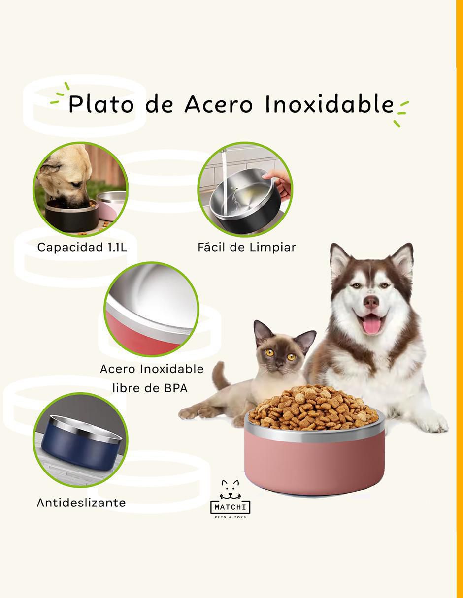 "plato/comedero para" perro y gato matchi sin tamaño