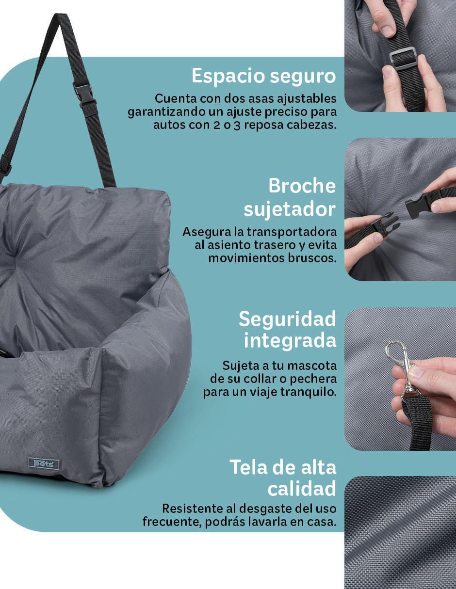 Autoasiento "para" perro y gato esquimal "de" tela