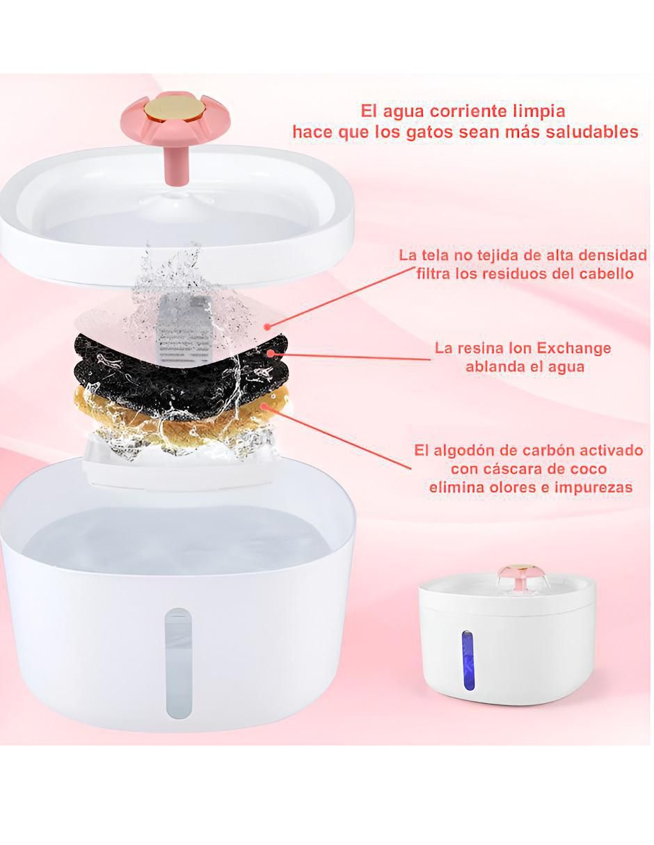 Bebedero transparente para gato 2.5 L 2