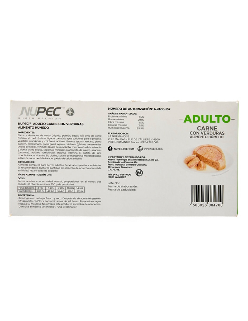 Set Alimento húmedo de carne con verduras para perro etapa adulto contenido 400 g 4 piezas 3