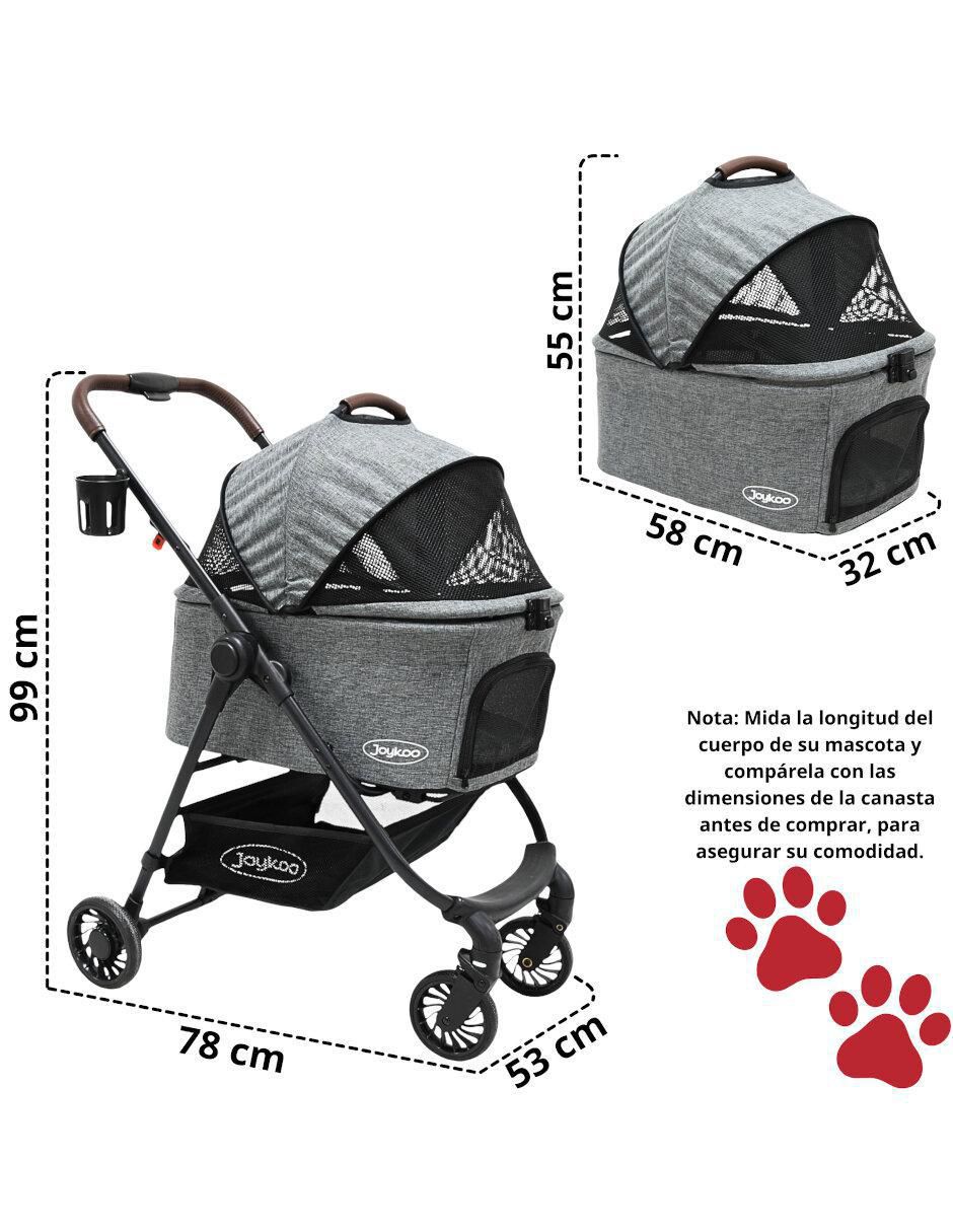 Carriola para perro y gato Joykoo de metal
