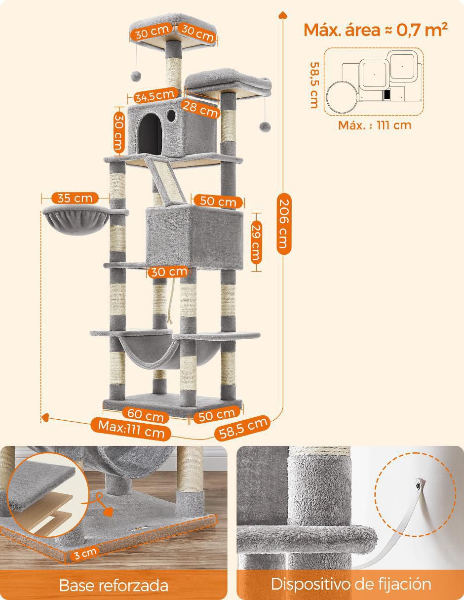 Mueble rascador para gato Songmics Home