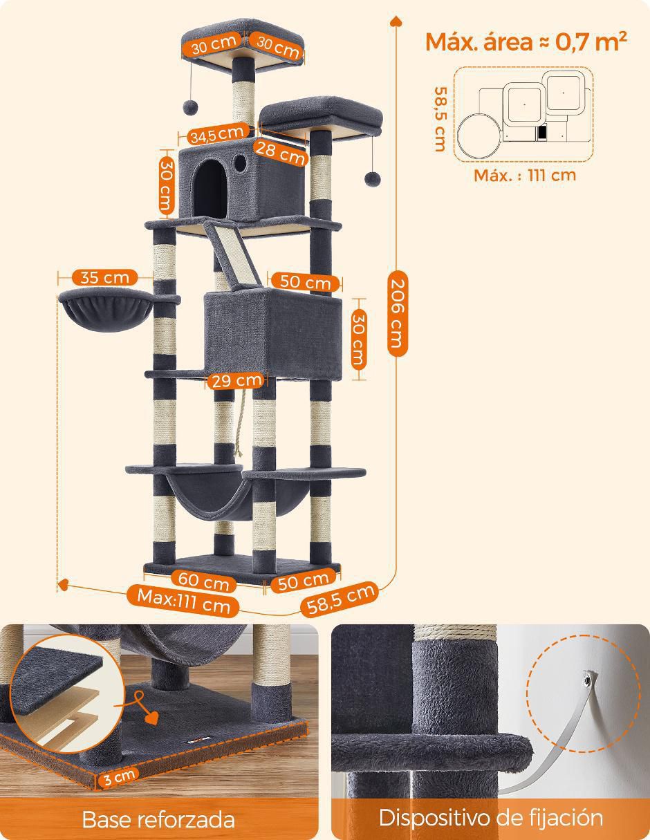 Mueble rascador para gato Songmics Home