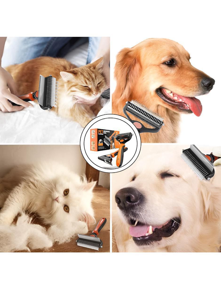 Rastrillo limpiador de plástico para perro y gato 3