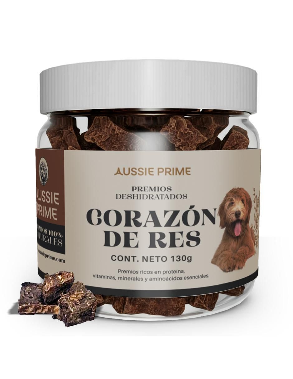 Calmante para mascota de carne para perro contenido Premios de Corazon de Res Deshidratado 130 g