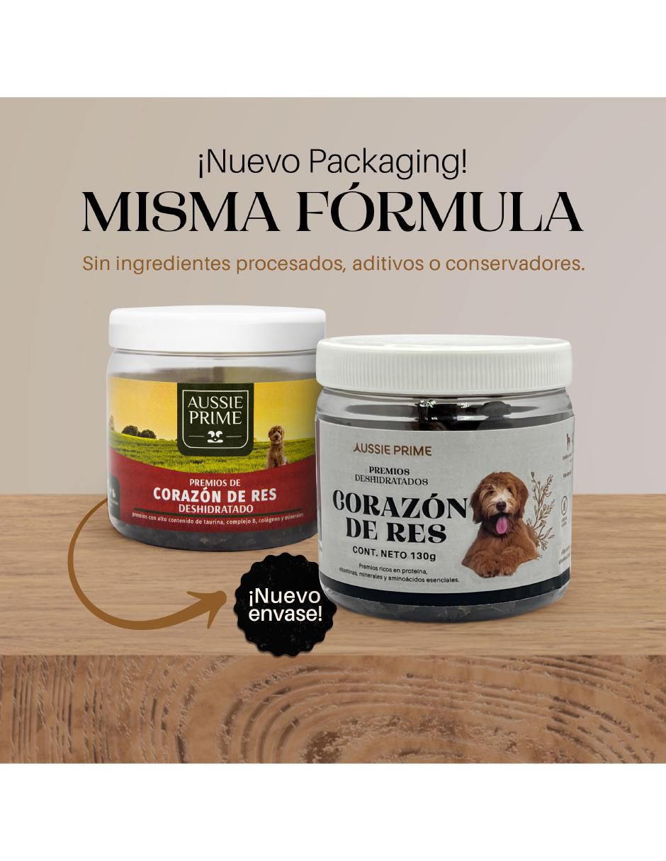 Calmante para mascota de carne para perro contenido Premios de Corazon de Res Deshidratado 130 g 3