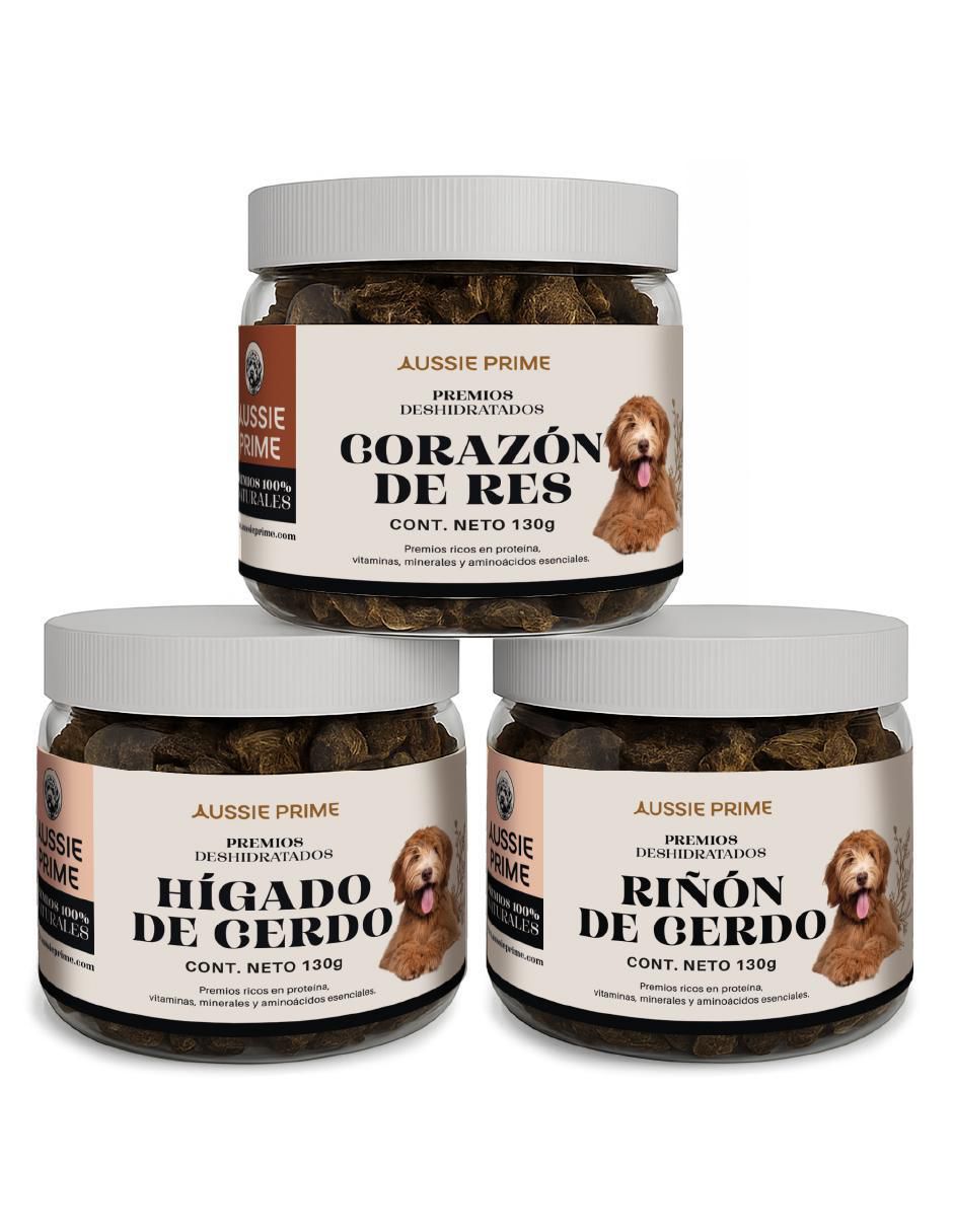 Calmante para mascota de carne para perro contenido PACK X3 Corazon, Higado Cerdo y Riñon Cerdo 130g